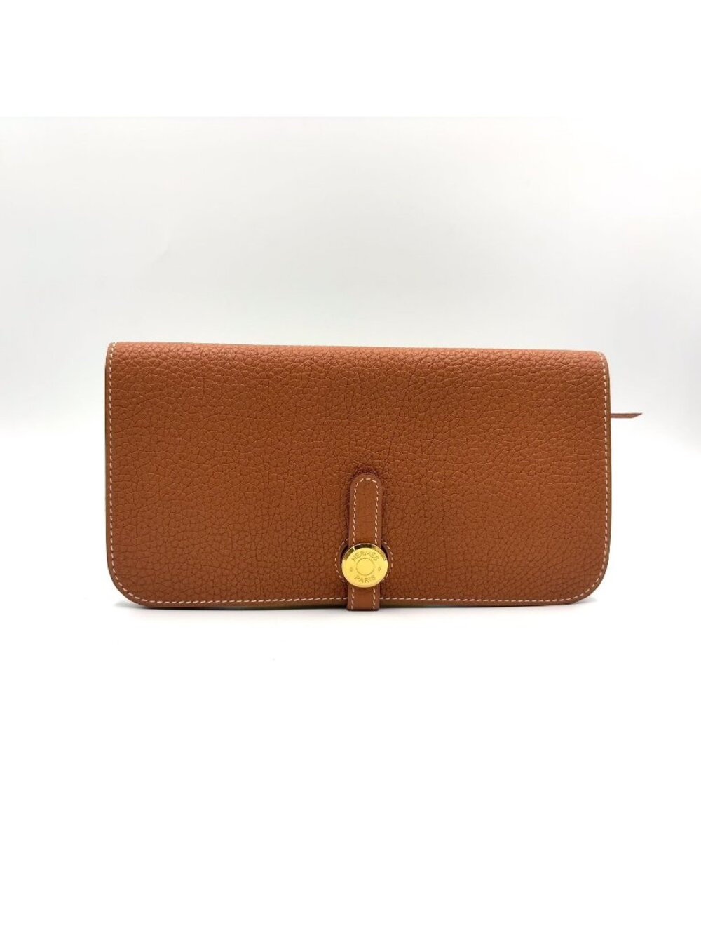 Hermes Dogon Long Veau Togo Brown Wallet Gold